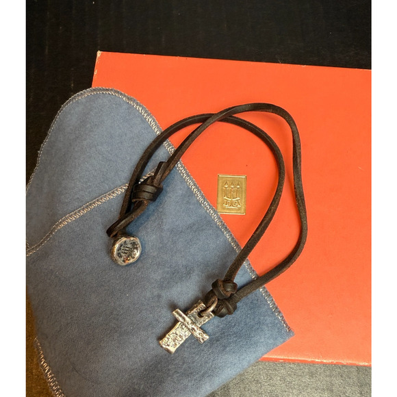 James Avery I-Minus Sterling Silver Cross On Brown Leather...